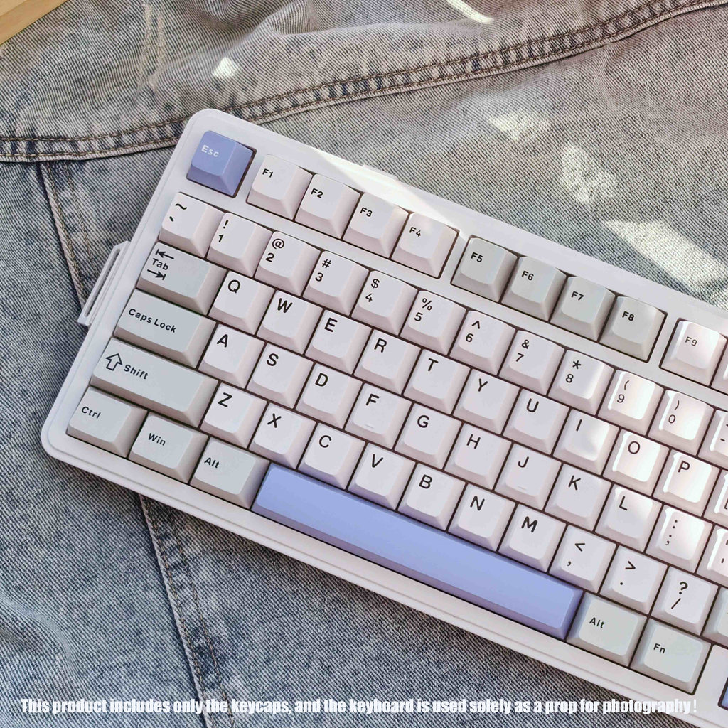 128 Phím Trắng Xám Double Shot PBT Keycaps Cherry Profile Custom Keycaps cho bàn phím cơ
