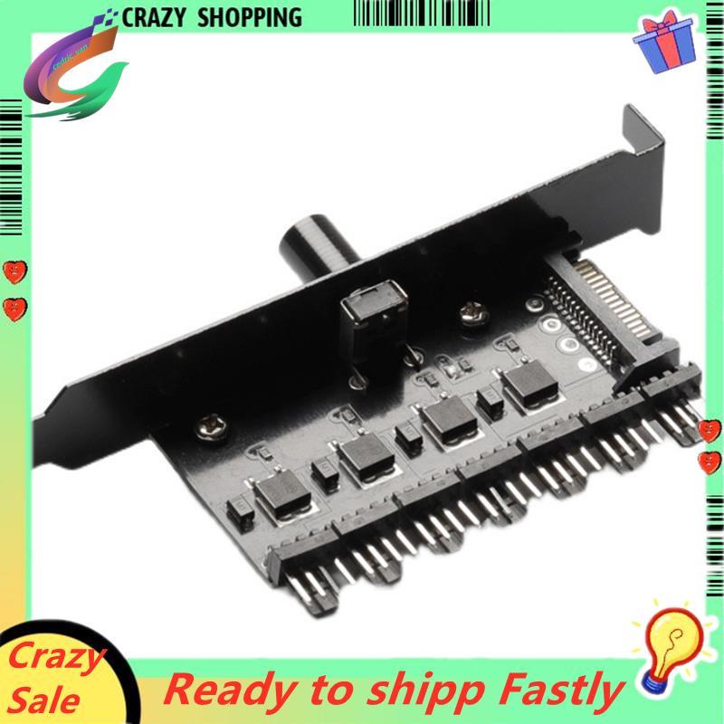 PC Case Fan Hub Controller Cable Splitter Charging Radiator for PC Case Temperature