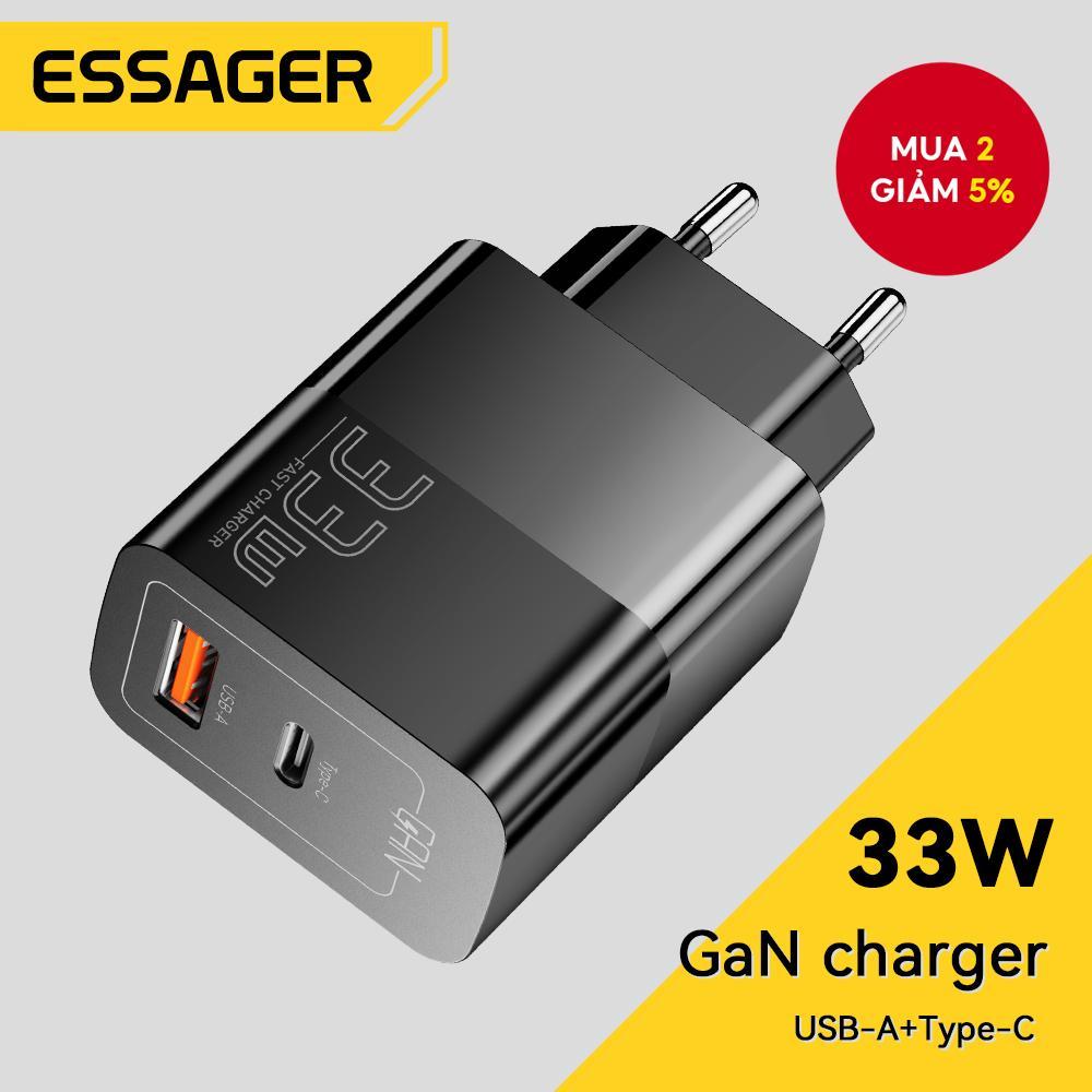 Bộ sạc USB C Essager 33W GaN Loại C PD Sạc nhanh cho iP 14 13 12 Pro Max XS