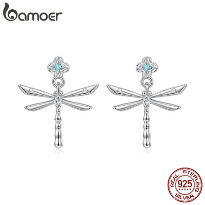 Bông tai bạc Bamoer 925 Sterling thiết kế chuồn chuồn, quà tặng sang trọng cho nữ