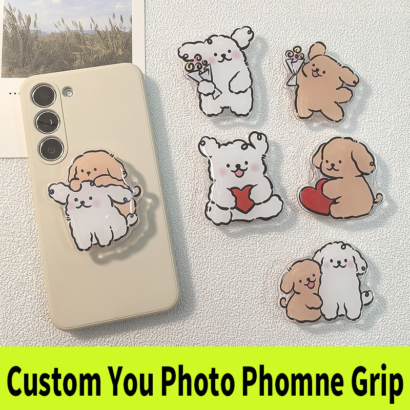 Custom Acrylic Phone Grip Round Foldable Cartoon Photo Customized Logo Anime Hologram Personalized M
