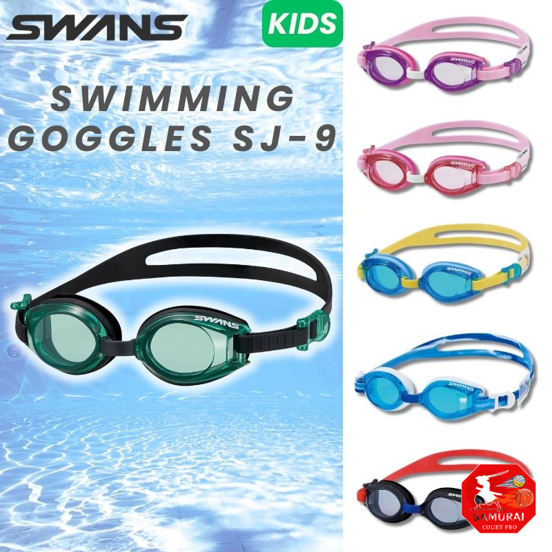 SWANS Swimming Goggles with Name Plate PIY SJ-9M for Kids 3-8 Years