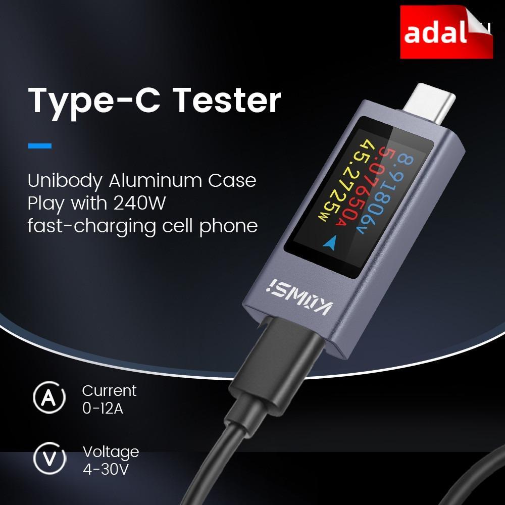 Màn hình dòng điện và điện áp ADAL, Máy kiểm tra đồng hồ đo công suất KWS-2303C PD, Type-C DC 4-30V 