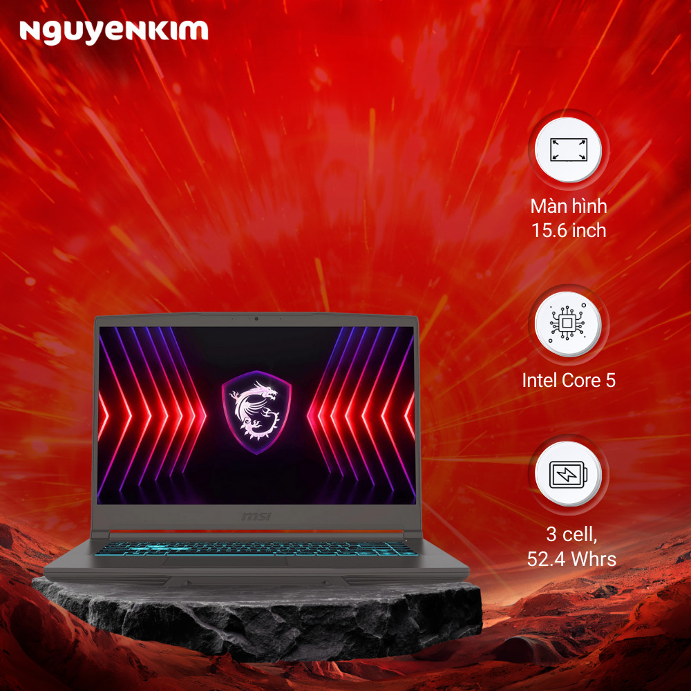 Laptop MSI Gaming Thin 15 i5-13420H/16GB/512GB/Win11 (B13UCX-2080VN)