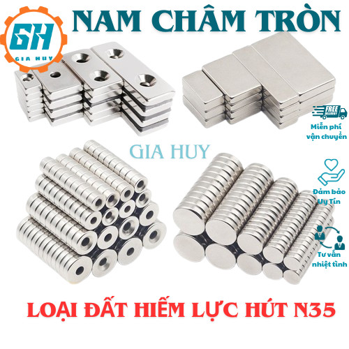 10 VIÊN NAM CHÂM TRÒN LỰC HÚT N35, NAM CHÂM VĨNH CỮU, NAM CHÂM ĐẤT HIẾM