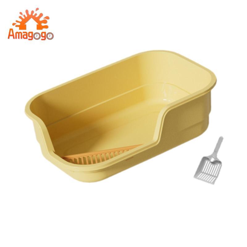 Mở Top Cat Litter Box Open Air Kitty Litter Pan Anti Splash Bedpan Mở