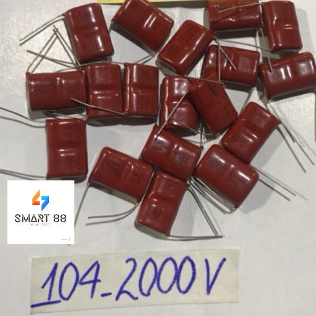 SMART88- 5 Tụ 104J2000V 0.1uf2KV.Mầu nâu.