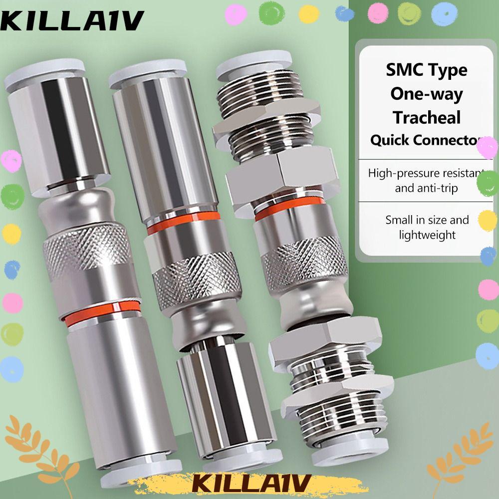 Khớp nối nhanh KILLA1V 1 Cái, KK2P / KK2S-04H-06H-04E-06E-06E Ống PU Đầu nối nhanh, Lắp ống khí nén 