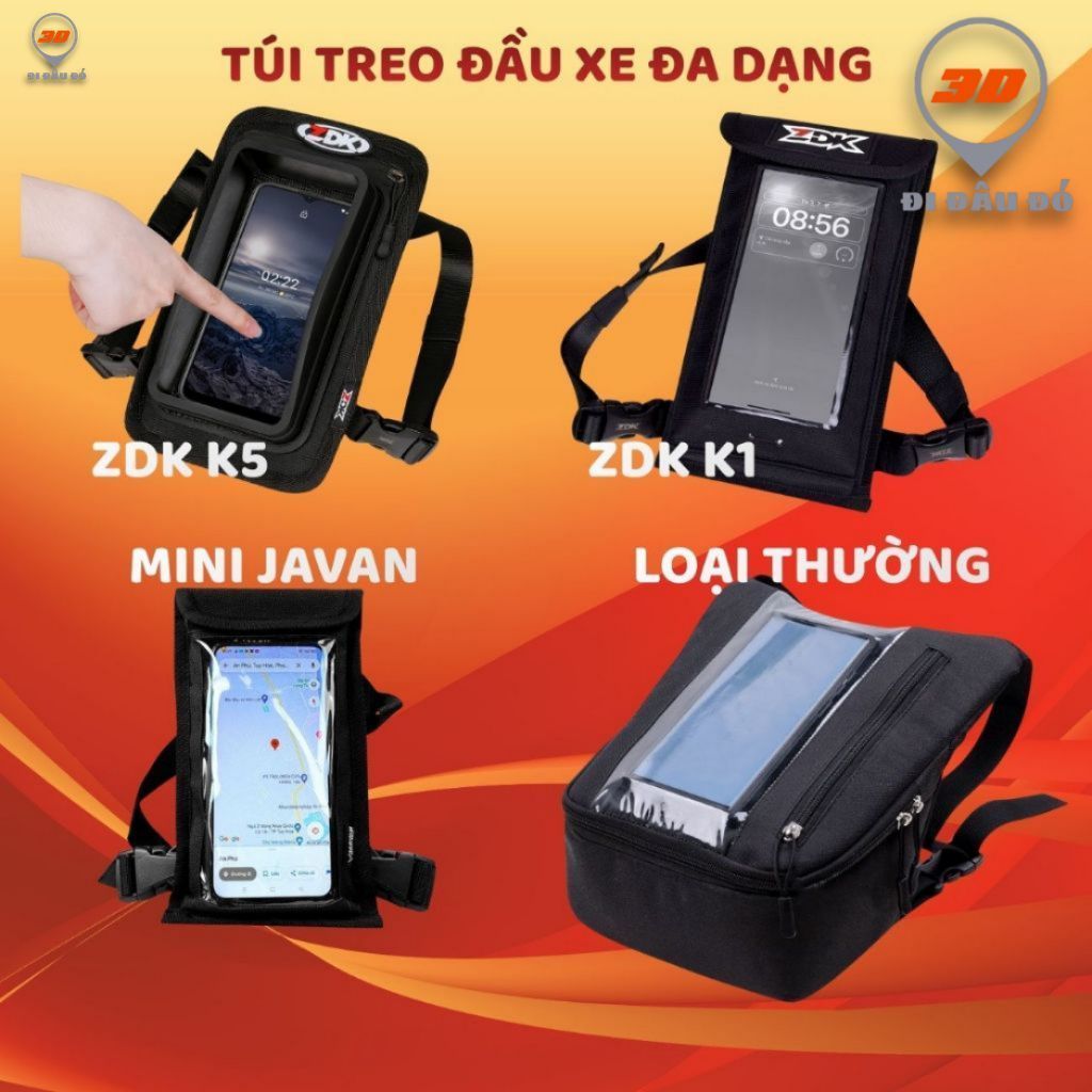 Túi Treo Đầu Xe ZDK K1 K5 ZERO + Túi Mini Javan + Túi Thường + Bọc Chống Nước