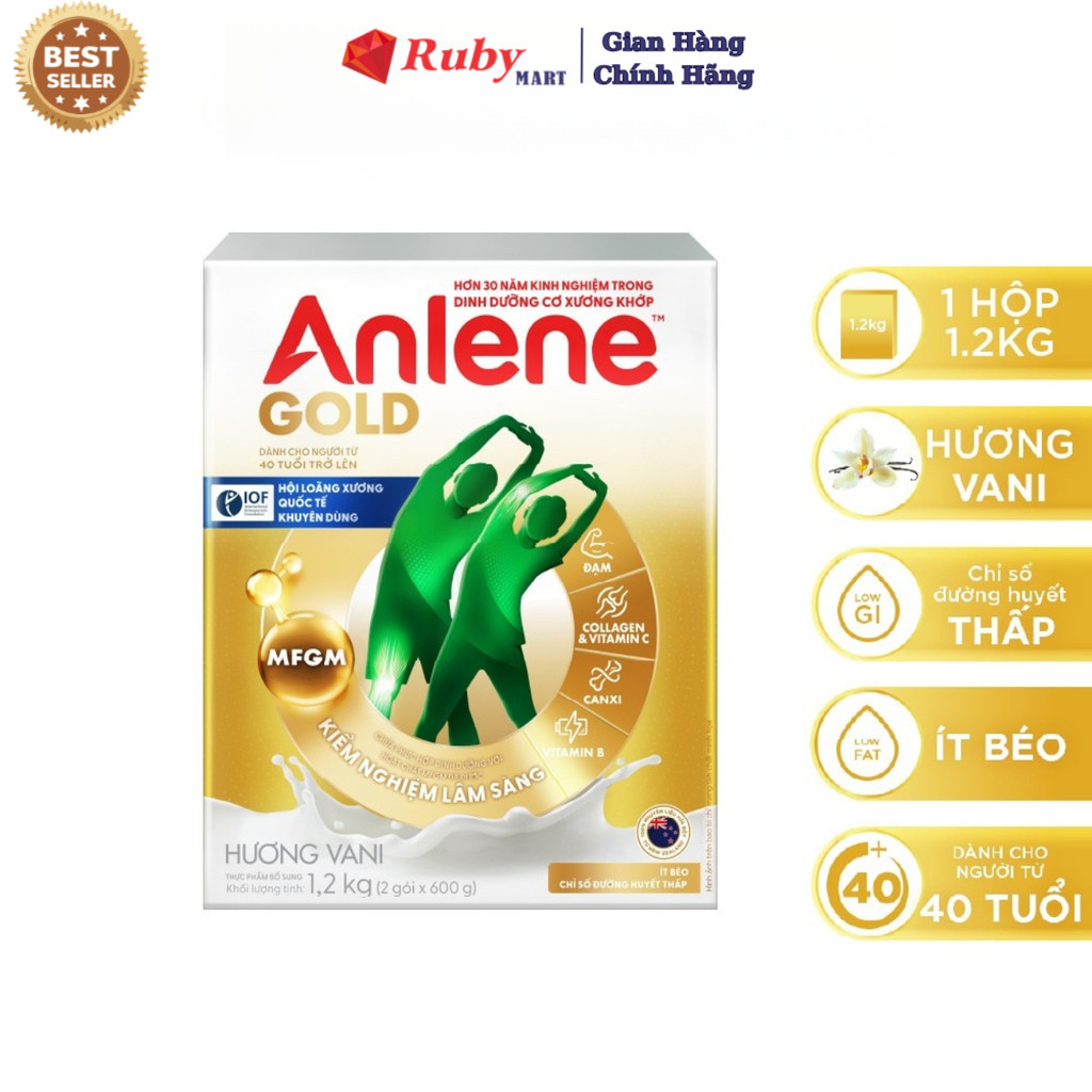 [Đổi mẫu] Sữa Bột Anlene Gold Hương Vani 5X - 1.2kg
