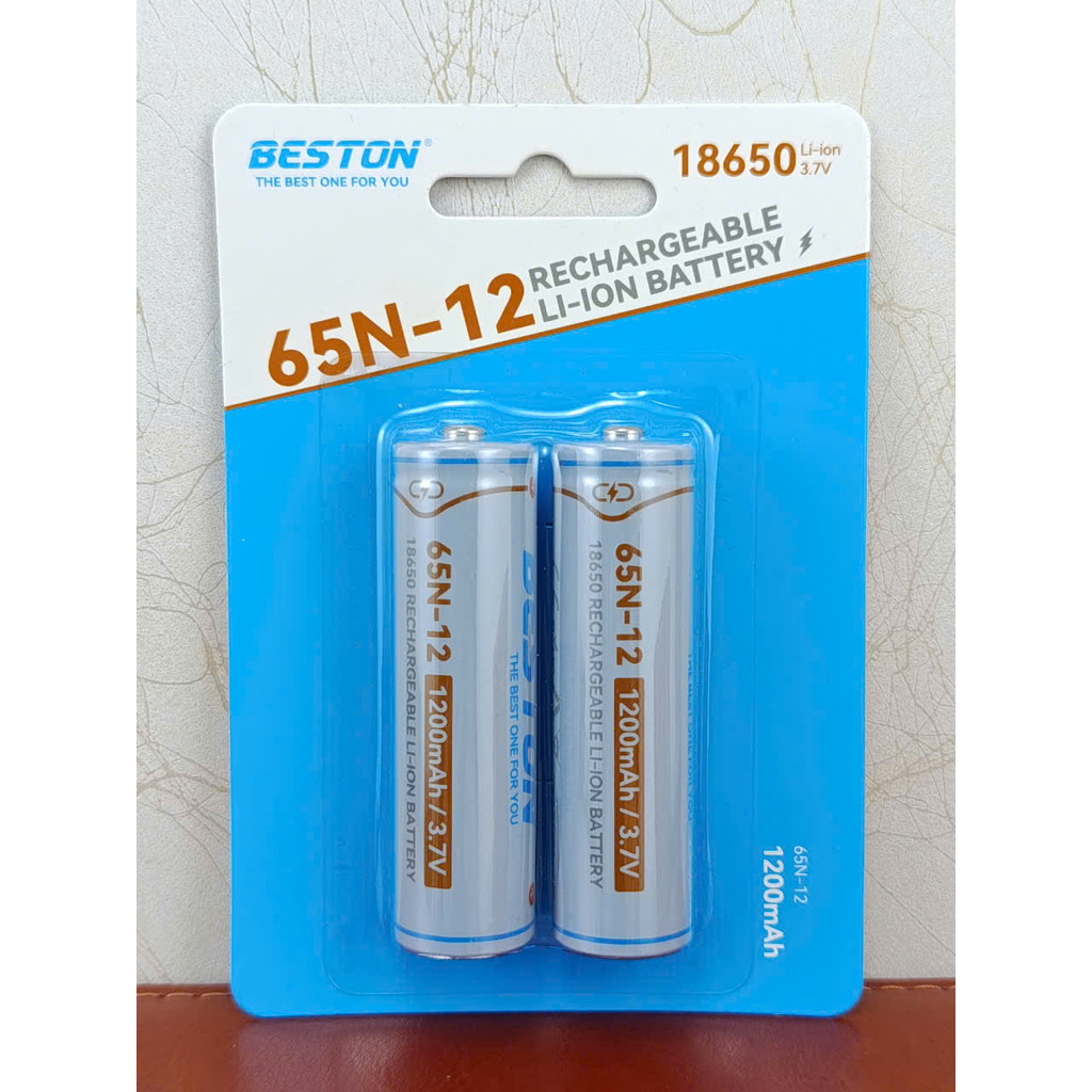 Combo 2 Pin Sạc 18650 Li-ion 3.7V Beston 65N-12 1200mAh