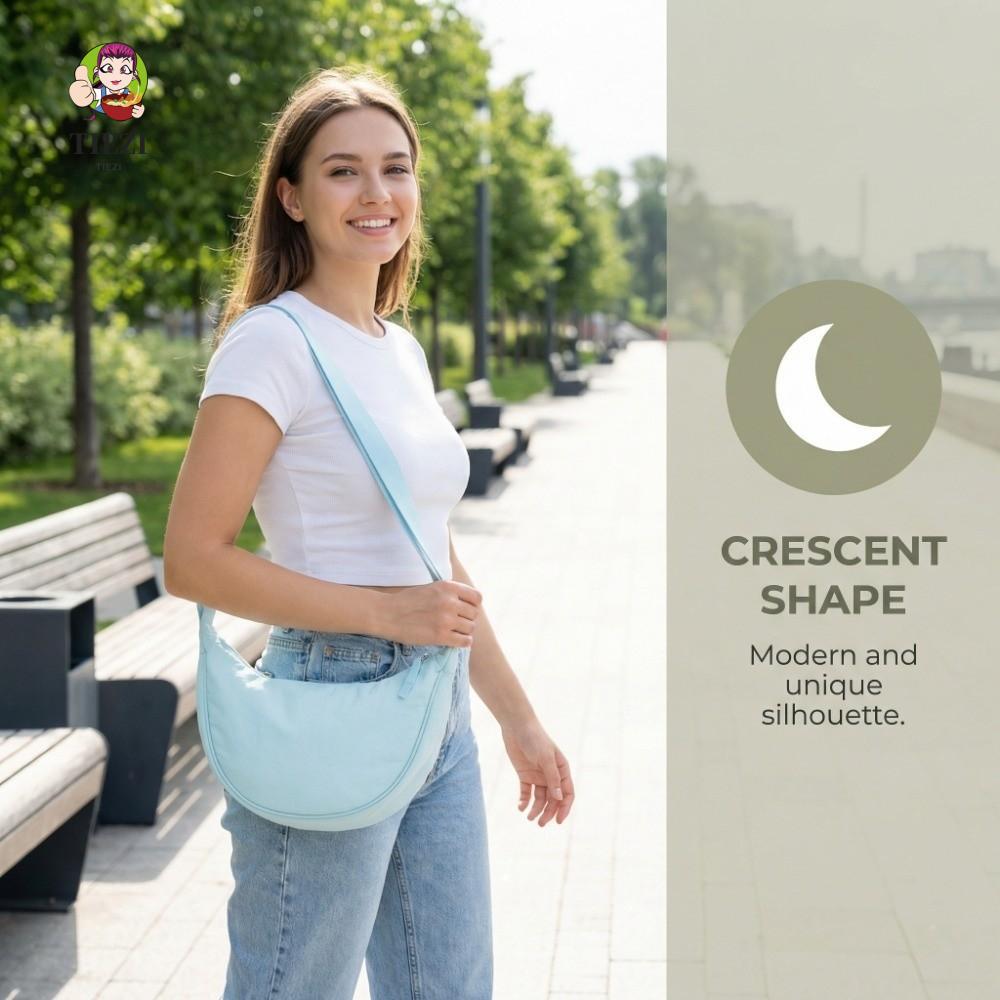 Túi đeo chéo TIEZI Nylon, Túi đeo vai màu trơn bằng nylon, Túi đeo chéo dung tích lớn thông thường T