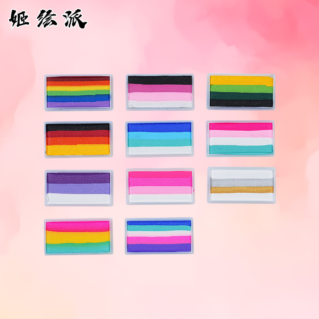 Ji Painting Pie 30g Rainbow Strip Face Painting Water-Based Color Matching Pigment Washable Body Fac