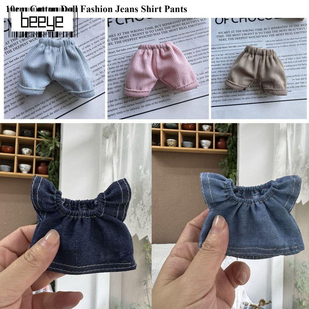 Áo sơ mi quần jean búp bê BEEYE, Quần short búp bê cotton đa phong cách thời trang, Bộ đồ búp bê cot
