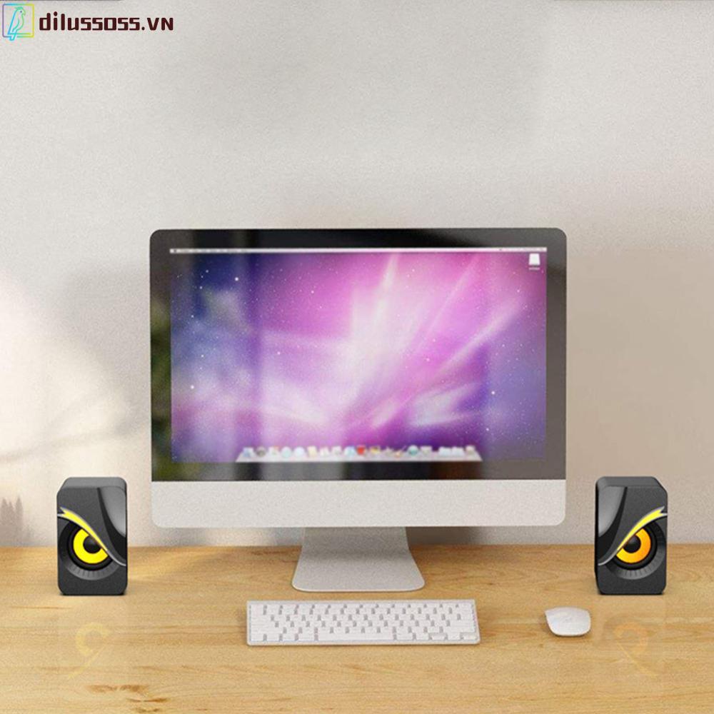 Loa Để Bàn Mini Có Đèn RGB Loa Siêu Trầm Cho Máy Tính PC Laptop