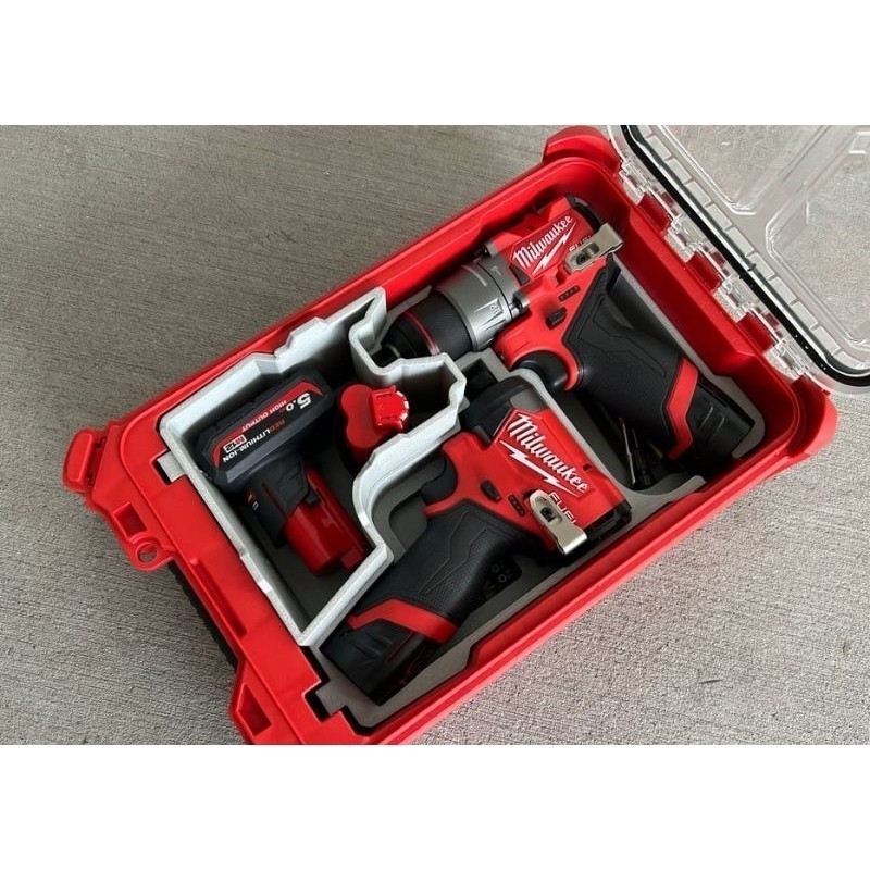 Khay đựng combo Milwaukee M12 khoan FPD2 (3404 gen3) và vít FID2 (3453 gen3) cho thùng packout 8435