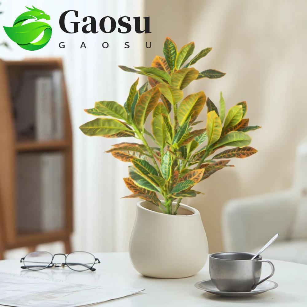 Gaosu GAOSU Cây Banyan Nhiệt Đới, Cây Ficus Nhân Tạo Lớn Sống Động Như Thật, Cắm Hoa 35 Lá Nhựa Giả 
