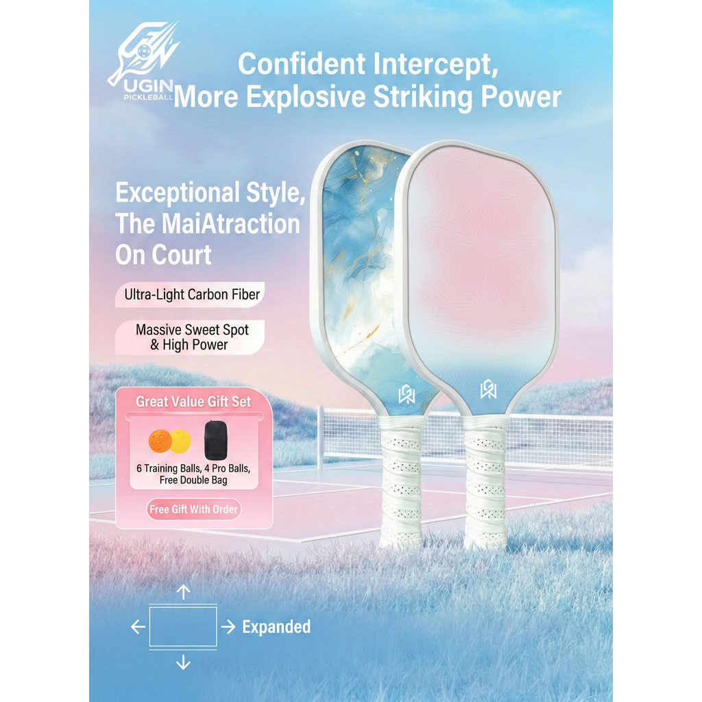 KUFUN Sợi Carbon Pickleball Dành cho Người Mới Bắt Đầu - Set Chuyên Nghiệp