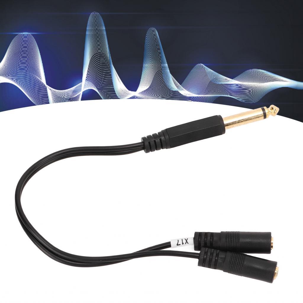 Cáp Micro Chia Cổng Dual 1/8 Inch Nữ Đến 1/4 Nam Cắm Và Chạy 9.8in 6.35mm Mono 3.5mm cho