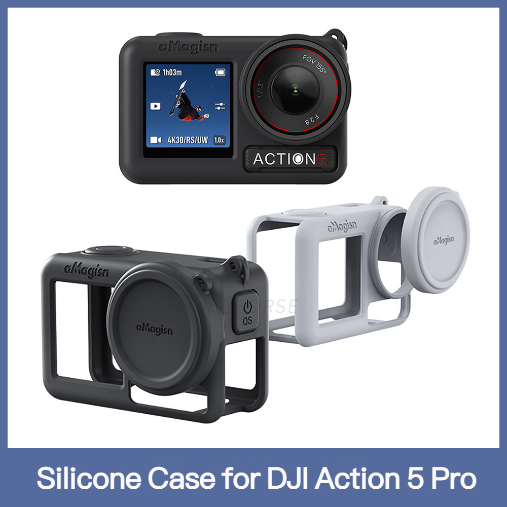 Dành cho Vỏ silicon DJI OSMO ACTION5 PRO, Nắp ống kính, Vỏ bảo vệ silicon dây buộc máy ảnh Action 5