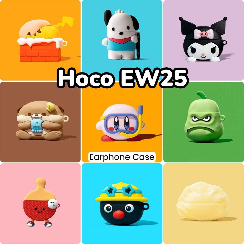 [imamura] Dành cho Vỏ Hoco EW25 Vỏ silicon mềm Vỏ tai nghe hoạt hình sáng tạo NO.7