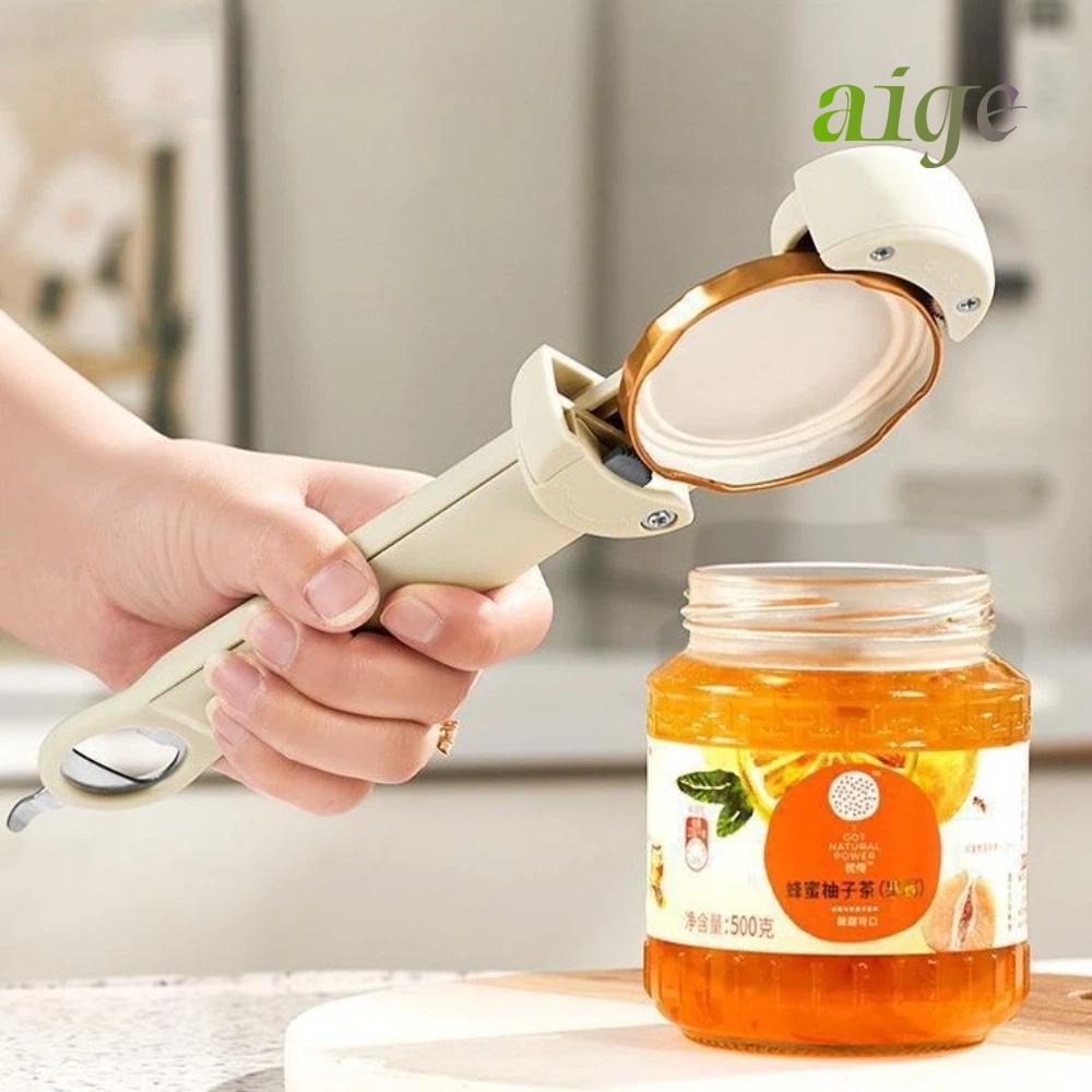 Dụng cụ mở nắp có thể AIGE, Dụng cụ mở nắp chai bằng thép không gỉ 304 tay cầm tiện dụng, Thiết kế bánh răng có thể điều chỉnh Dụng cụ mở nắp rượu cho bàn tay yếu