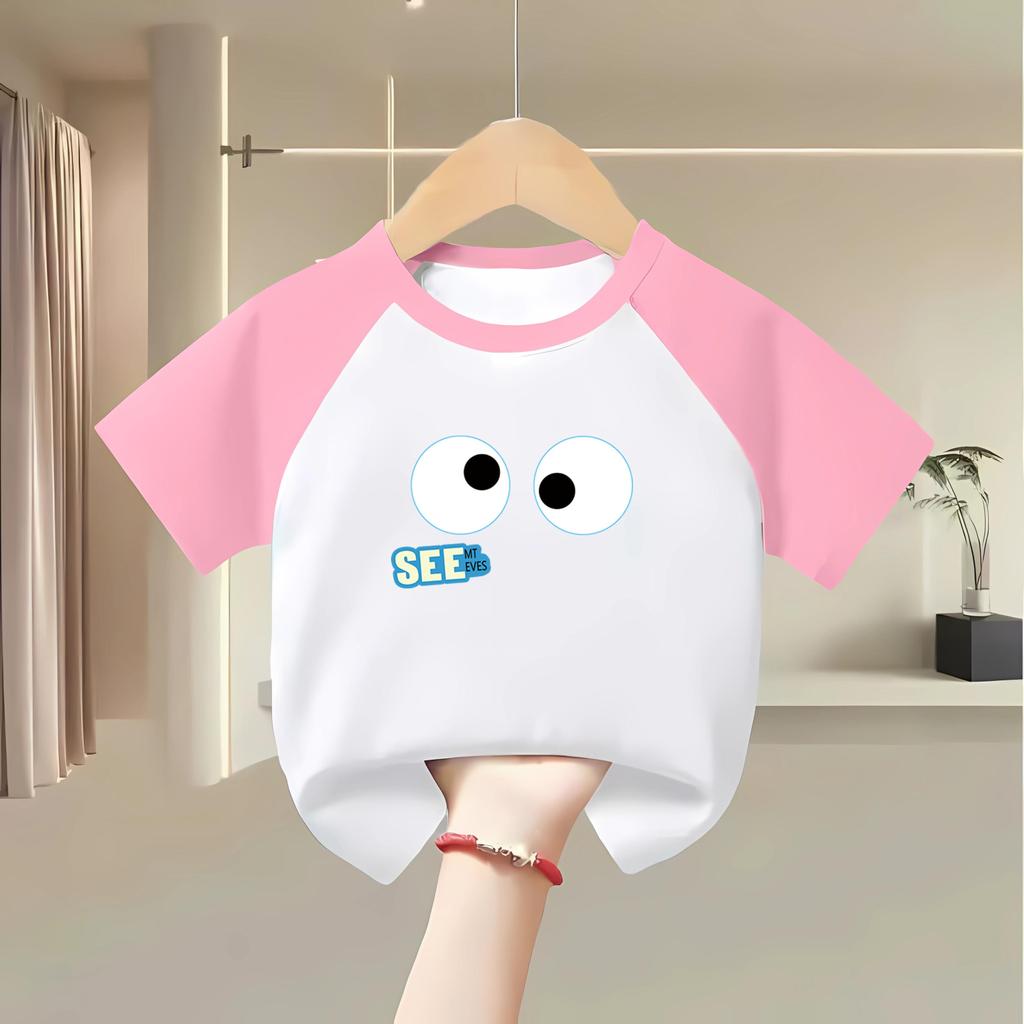 Form bé trai short-sleeve T-shirt, round-neck kids' T-shirt, size up 1 for small form.