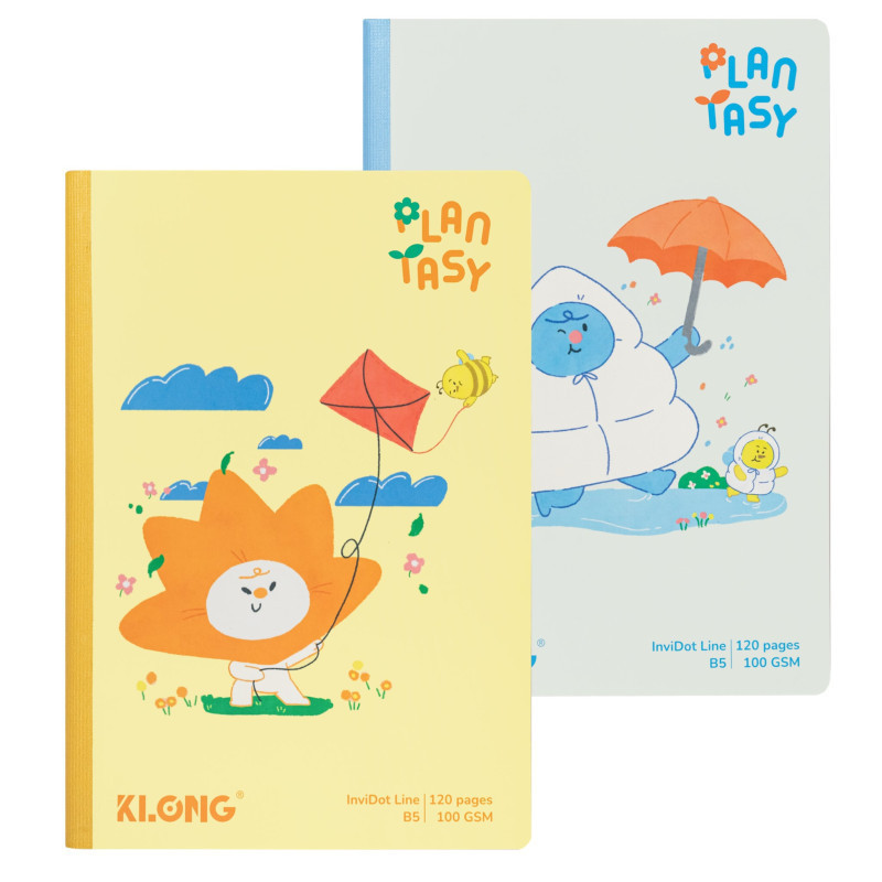 Vở kẻ ngang B5 may dán gáy InviDot Line Plantasy KLONG B5 120 trang 100GSM MS 218