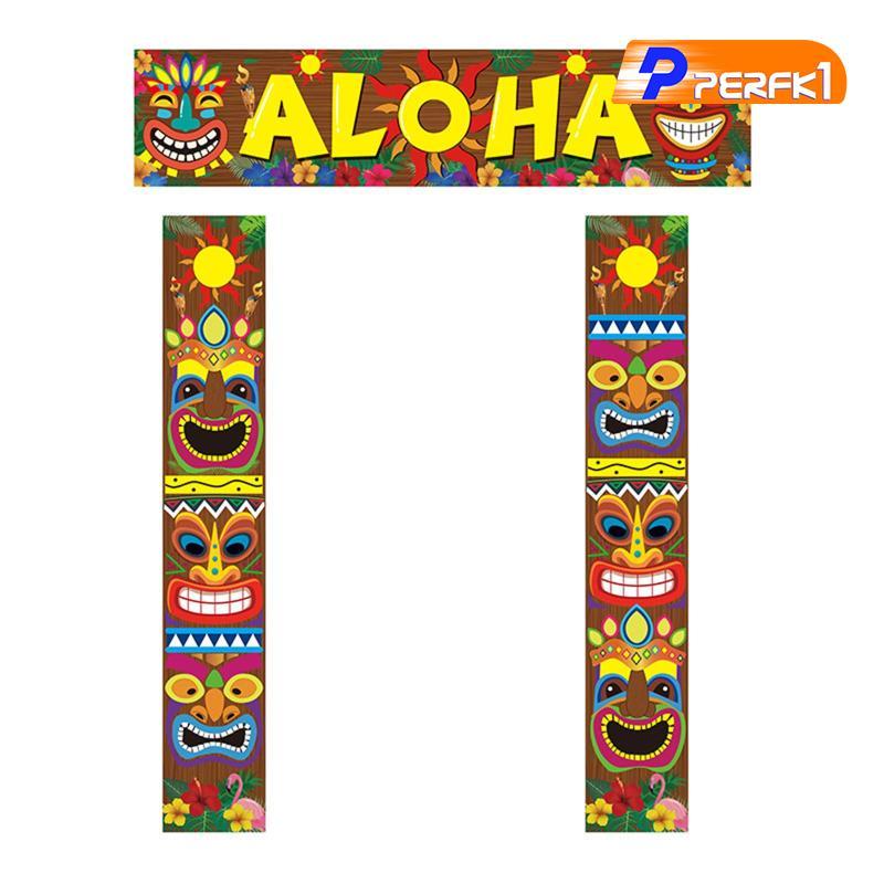 Đồ trang trí tiệc Hawaii, Biển hiệu biểu ngữ Aloha chào mừng, Mái hiên cửa nhiệt đới Aloha