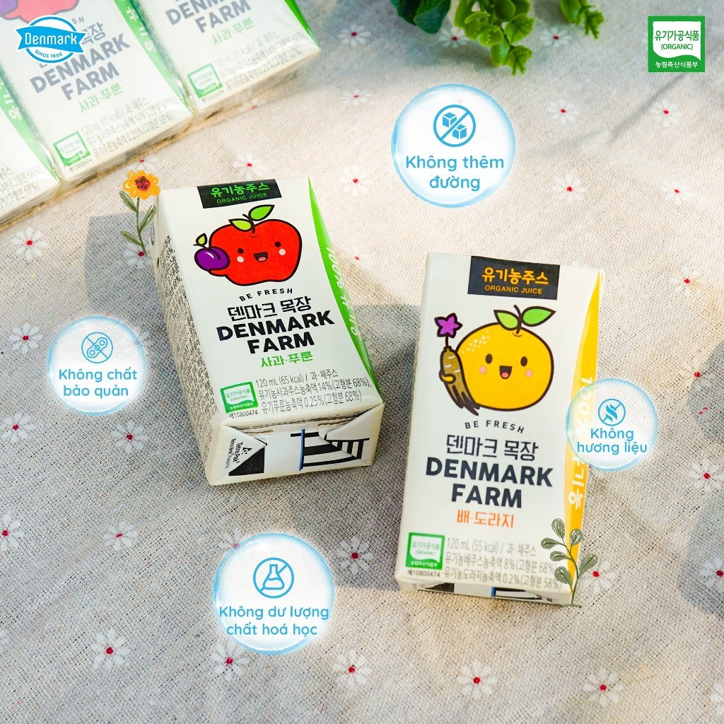 Nước ép hữu cơ Lê Hoa Chuông Denmark Nội địa Hàn Quốc ( Lẻ Hộp )