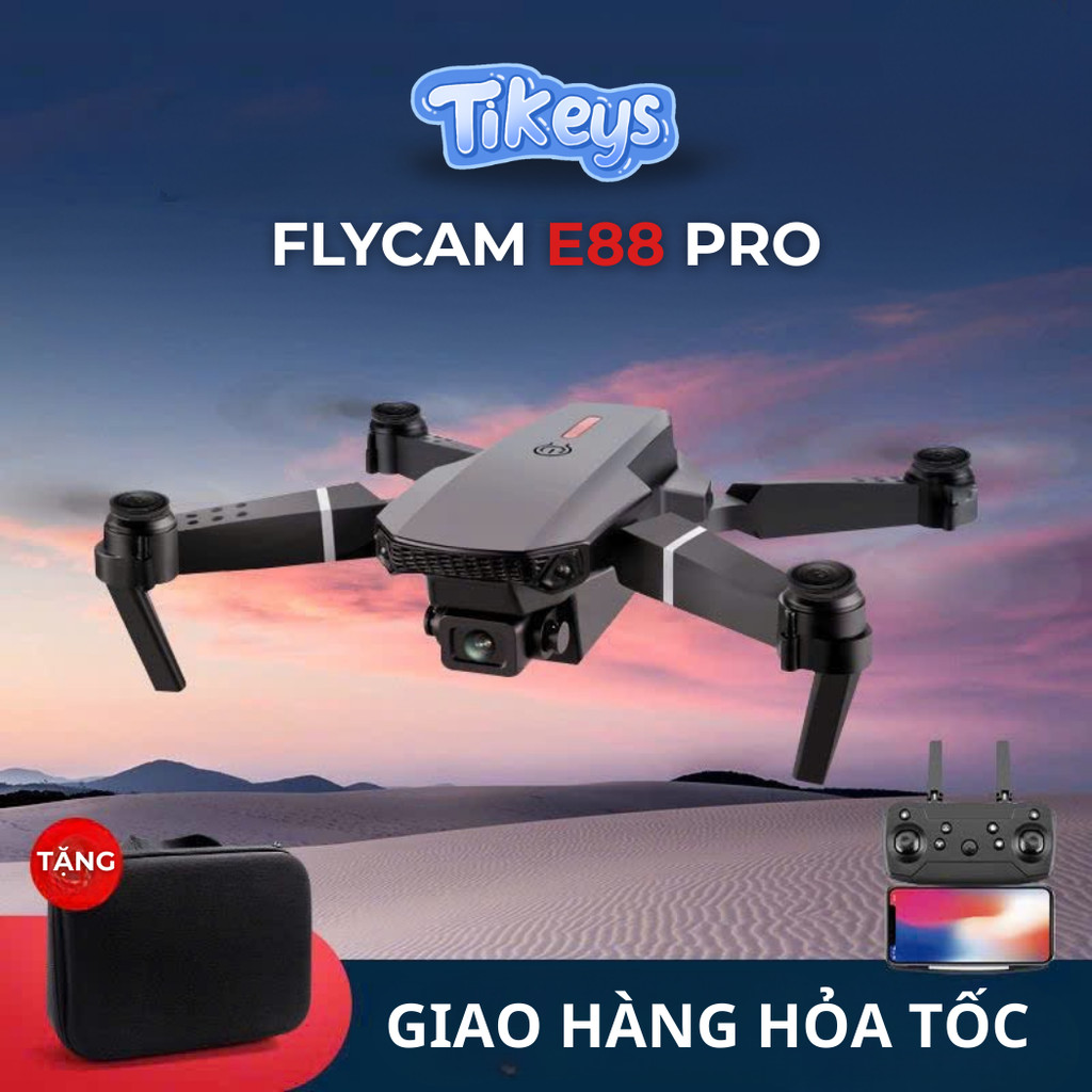 [SẢN PHẨM MỚI] Flycam E88 Pro 2 Camera 4K Pin 1800mah ( Tặng Túi Đựng)