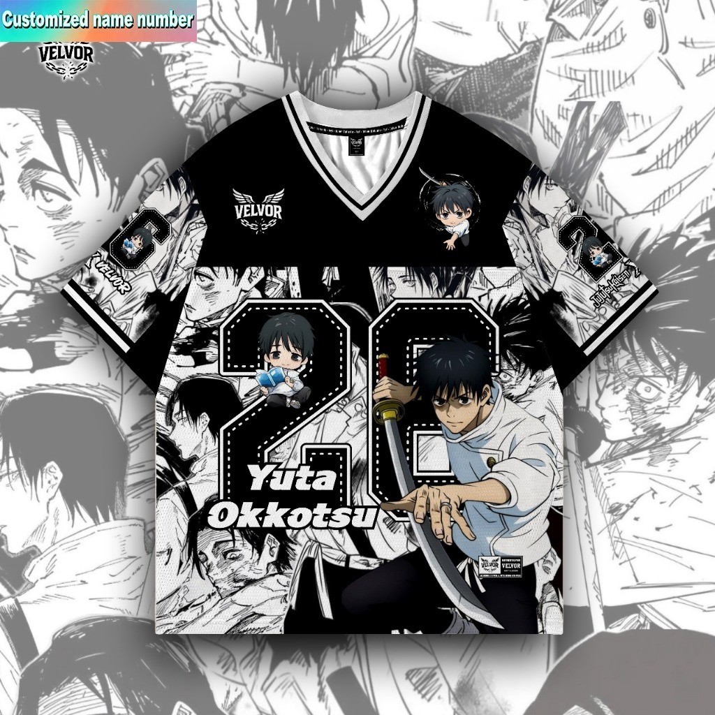 Áo đấu trẻ em ANIME OVERSIZE CAO CẤP JUJUUTSU KAISEN 26 SERIES SỐ JERSEY FULL Jersey