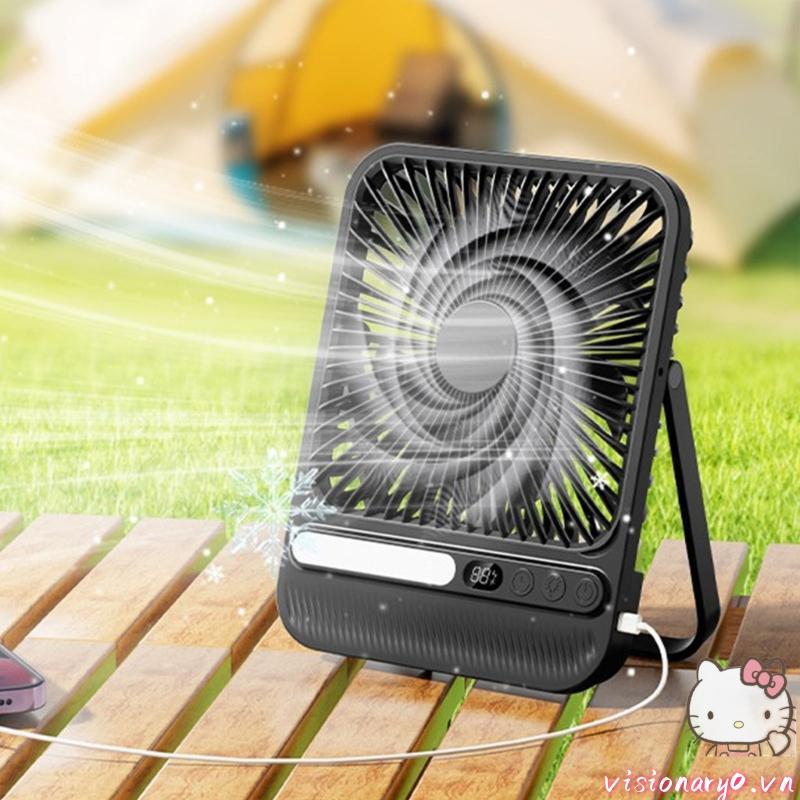 Quạt USB 7 cánh mạnh mẽ Vision với chức năng sạc 8000mAh và tay cầm cầm tuyệt vời cho thời tiết nóng