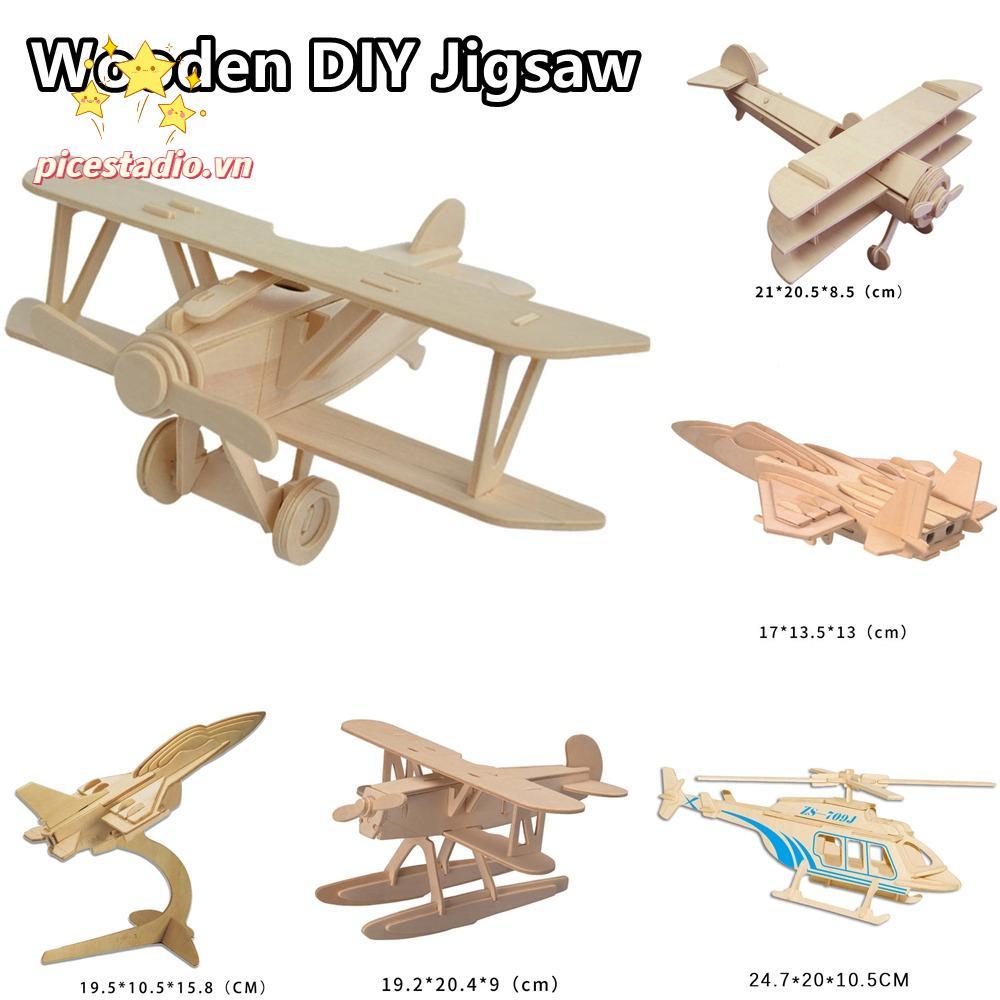 PICESTADIO Máy Bay Puzzlekits, Thủ Công Thủ Công Mô Hình Máy Bay, Gỗ Gỗ Để Bàn Trang Trí Máy Bay DIY
