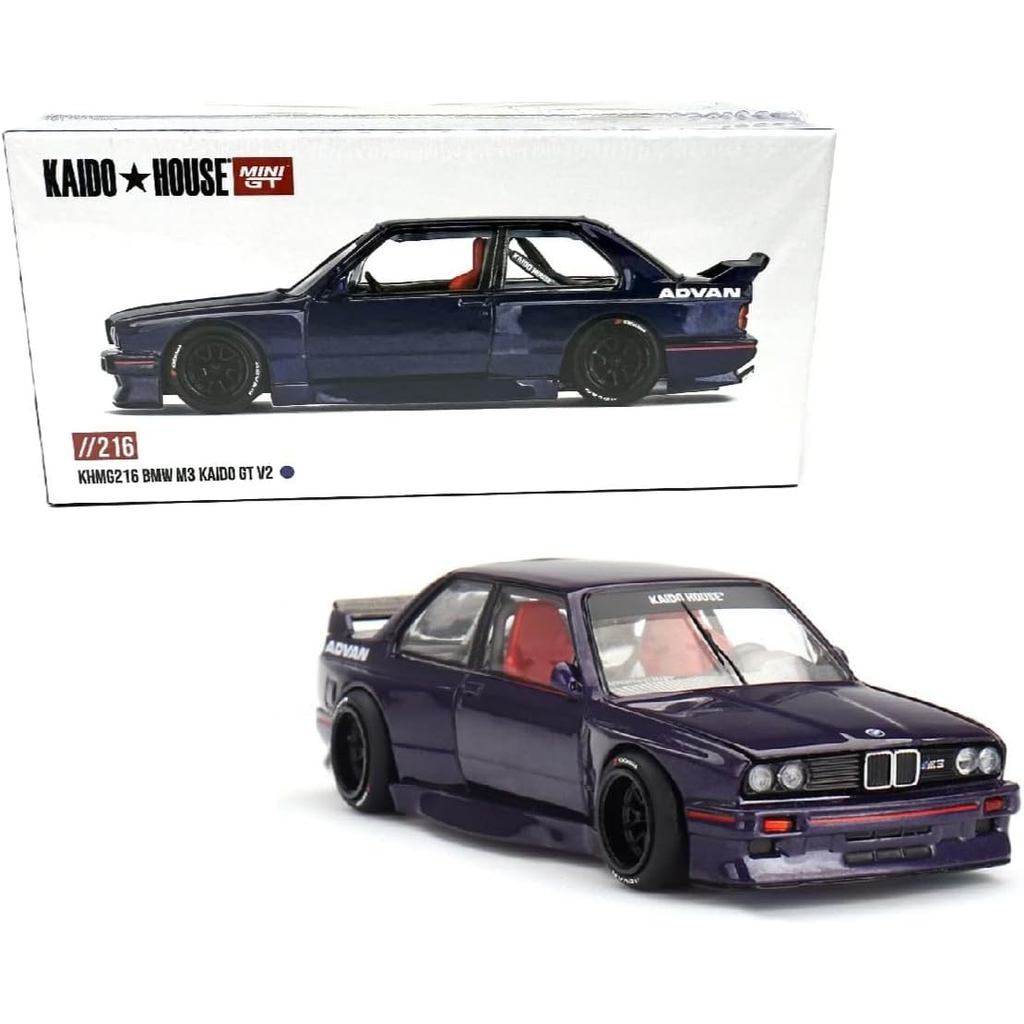 Xe mô hình Diecast Tương thích với Kaido House x Mini GT 1: 64 BMW M3 (E30) Kaido GT V2 Purple Phiên