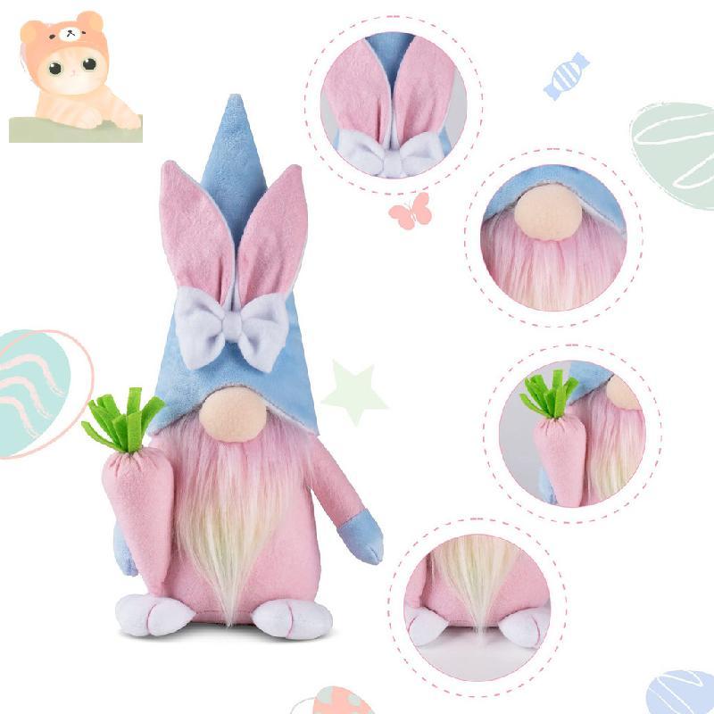Đồ trang trí Gnomes Phục sinh Nhà 13 inch Gnomes Sang trọng Bunny Hold