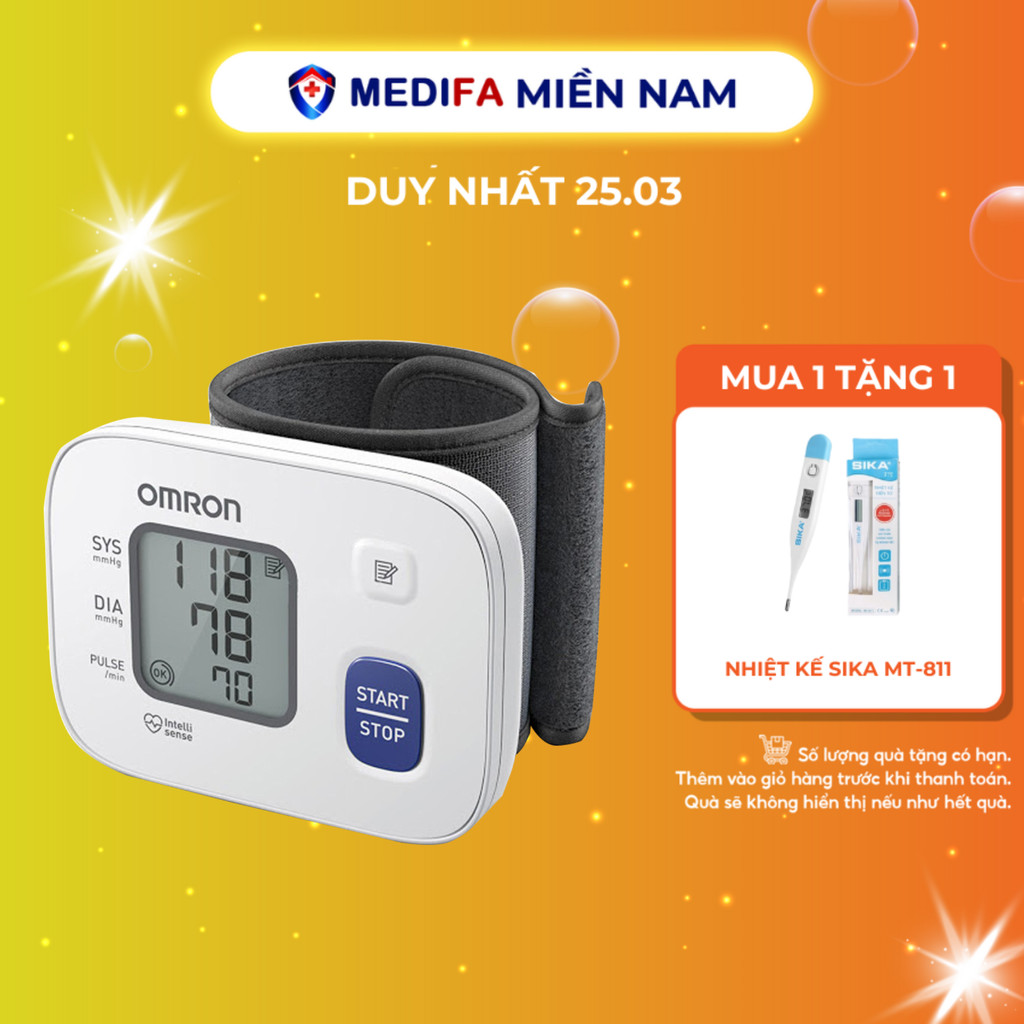 Máy Đo Huyết Áp Cổ Tay Omron HEM-6161 Công Nghệ Đo Intellisense Mới Tự Động Hoàn Toàn, Cho Kết Quả Đo Chính Xác