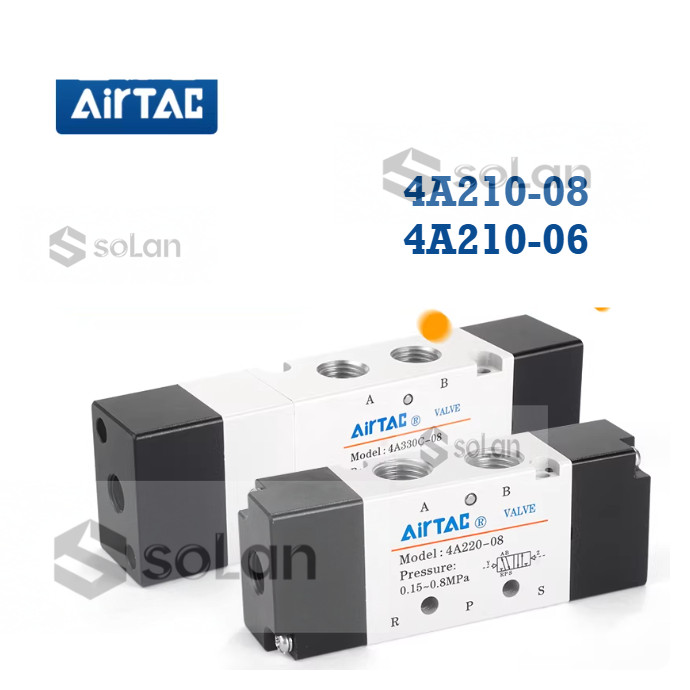 Van điều khiển khí nén AirTAC 4A210-08 4A210-06 Van kiểm tra năm chiều hai vị trí