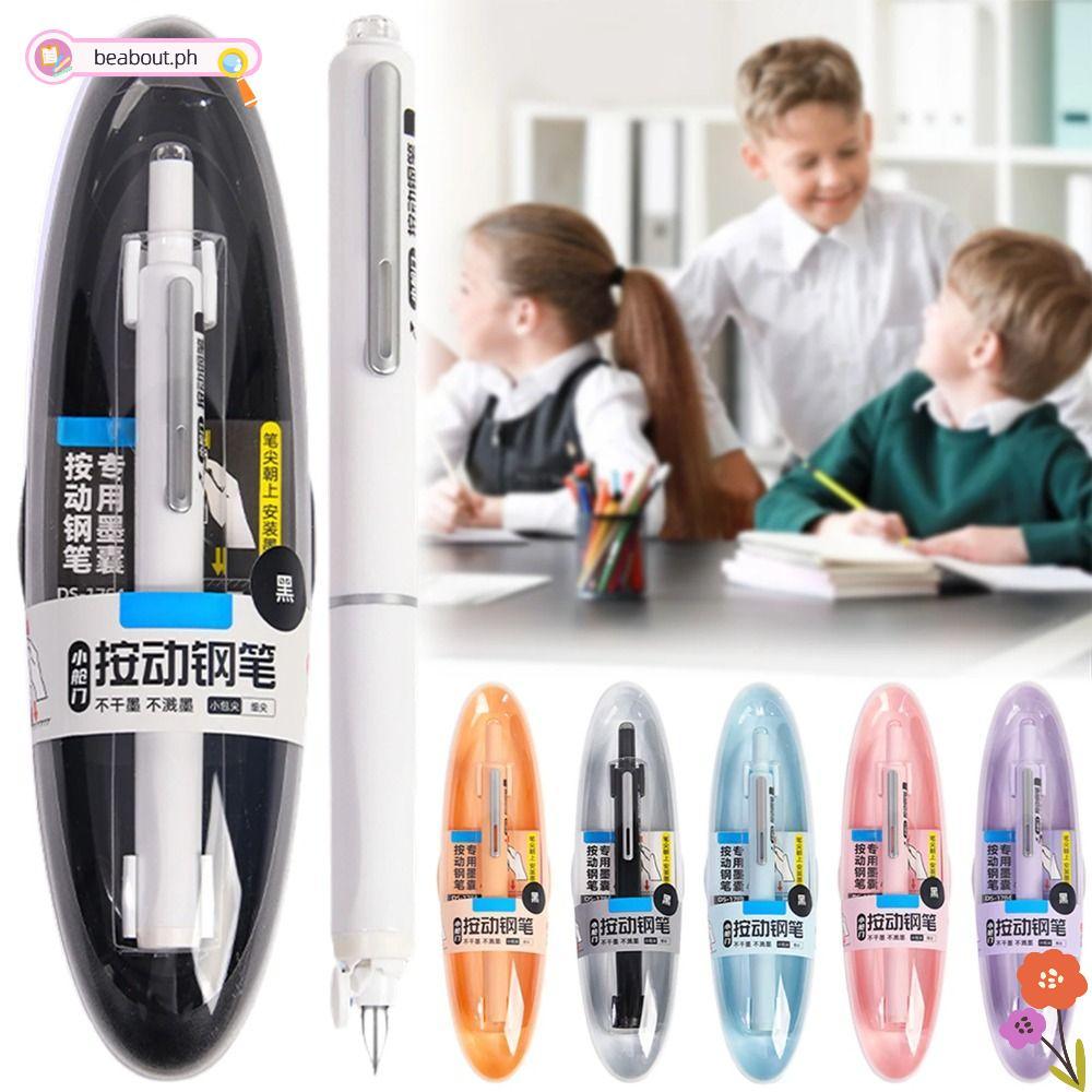 BEABOUT Fountain Pen, Retractable Press Type Erasable Pen, High Quality Fine Nib With Refillable Ink