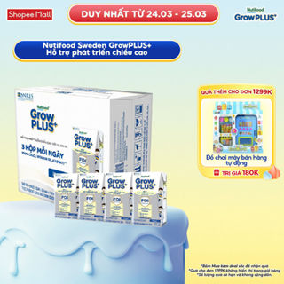 Thùng 24 hộp Sữa Bột Pha Sẵn Nutifood Sweden GrowPLUS+ Cao lớn vượt trội hộp 110 ml