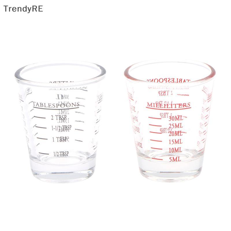 [Hợp thời trang] 1 Cốc đo thủy tinh 30 ML có tỷ lệ Shot Glass Liquid Glass Ounce Cup RE