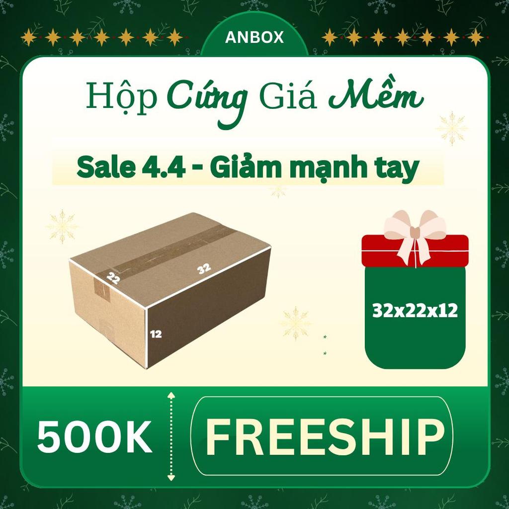 32x22x12 hộp carton đóng hàng bộ 100 hộp trơn không in