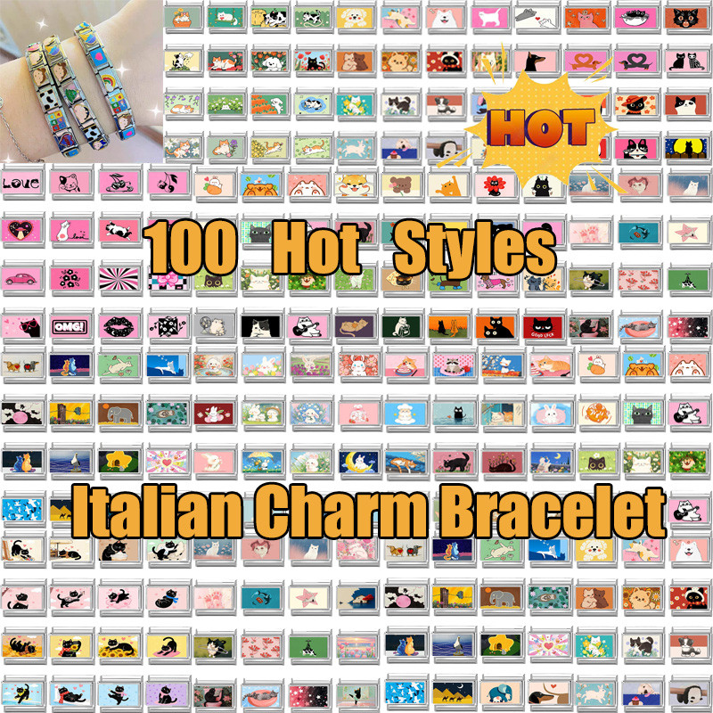 Fashion Italian Charm Bracelet Personalized DIY Blue Red Color Italian Charm Bracelet Animals Eat Fo