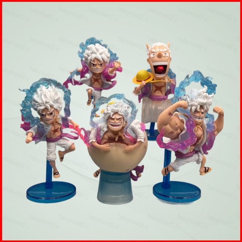 BH2 5 chiếc ONE PIECE Monkey D. Luffy Gear 5 Nika Form Nhân Vật Hành Động Trang Trí HB2