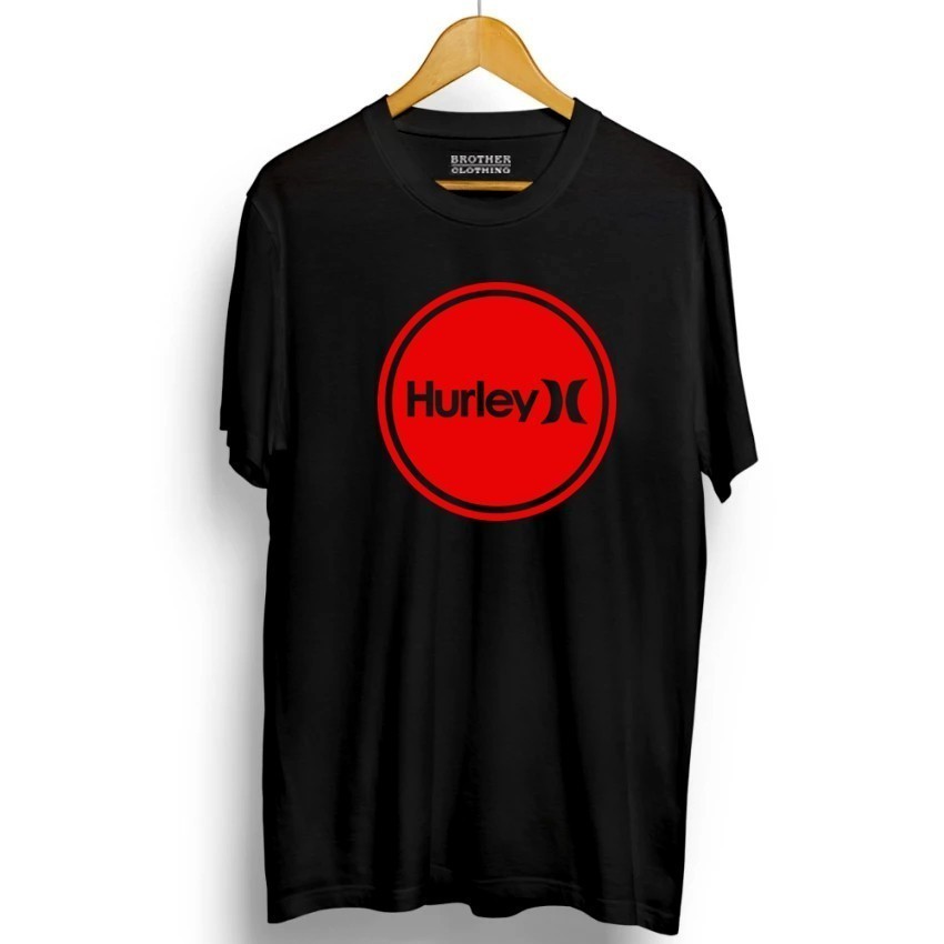 Áo Thun Tay Ngắn Hurley Màu Đỏ Cổ Tròn Thoáng Khí - Size Lớn