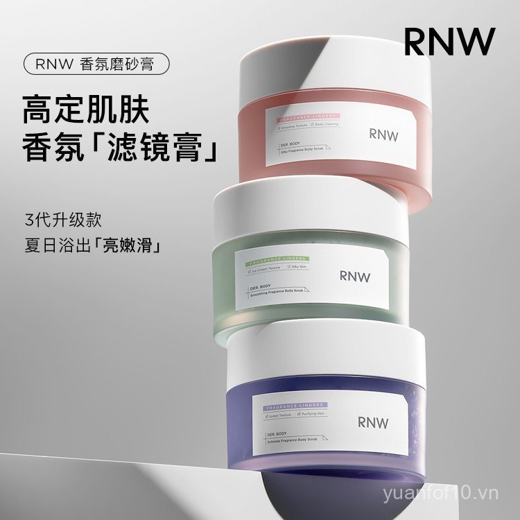 RNW Ruwei Silky Fragrance Scrub Body Back Cleaning Tẩy tế bào chết Sữa tắm toàn thân 2 trong 1 Chính