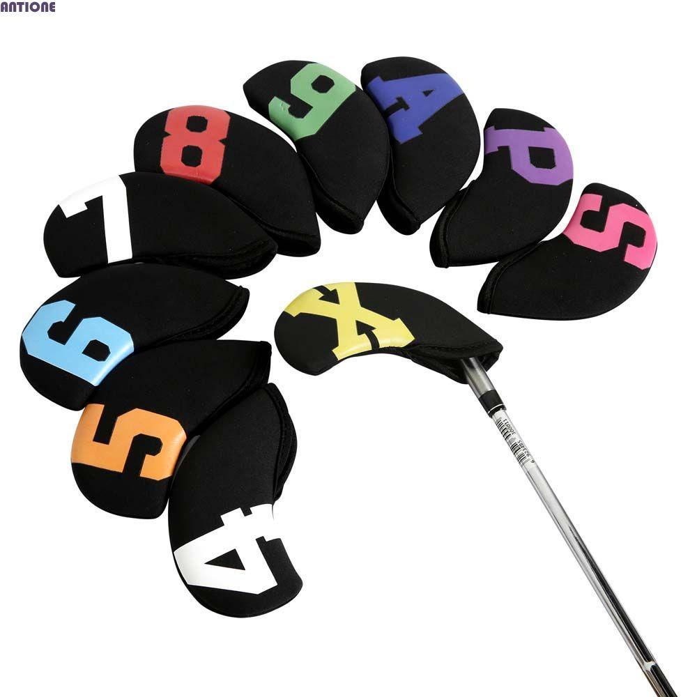 ANTIONE Golf Iron Headcover 4-9, P, S, A X Vỏ bảo vệ bền Thiết bị huấn luyện Golf Putter Phụ kiện Ir