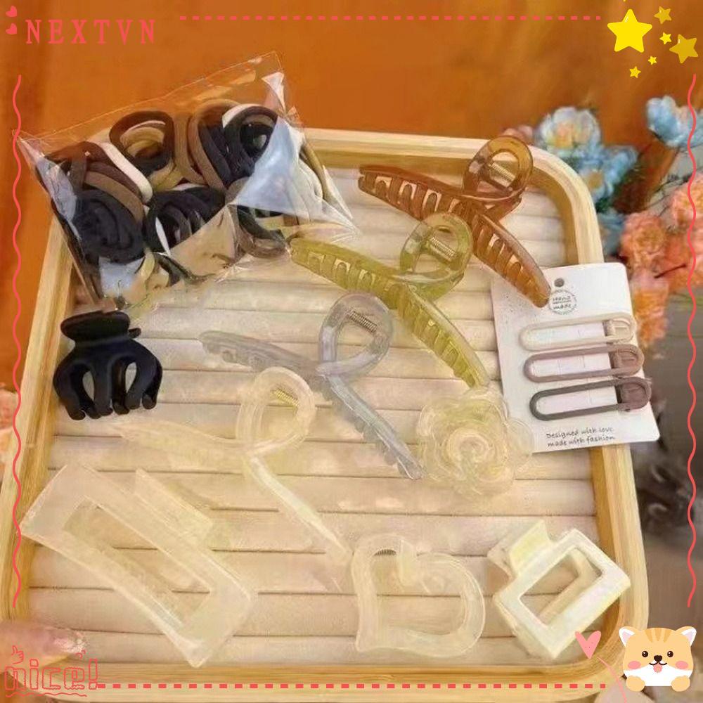 RUTHNISSI 32 / 67 Cái / bộ Kẹp Móng Vuốt Tóc, Kẹp Tóc Barrette Màu Trơn, Mũ Màu Kẹo Phụ Kiện Tóc Kẹp