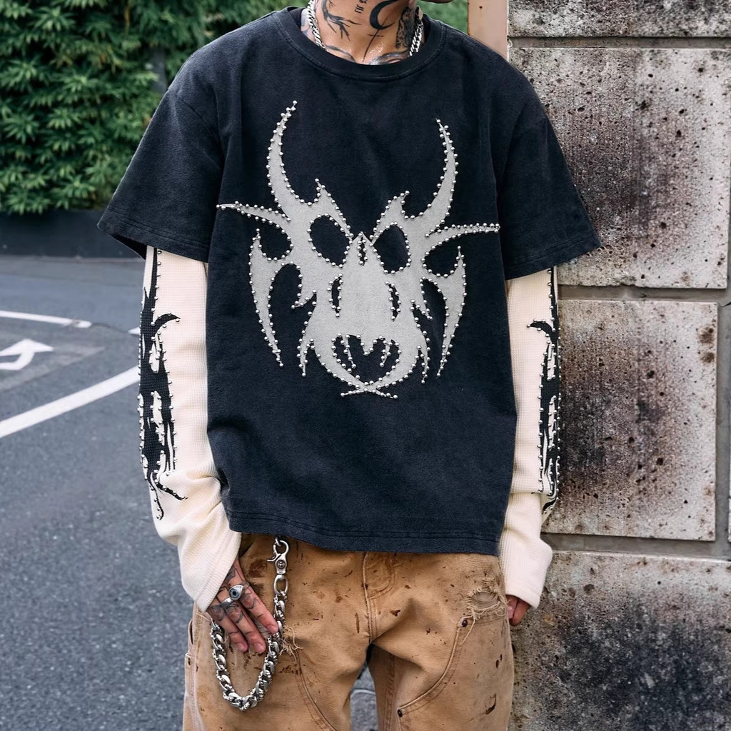 Áo Thun Dài Tay Style Hip-Hop Y2K Mới, Phù Hợp Nam Nữ