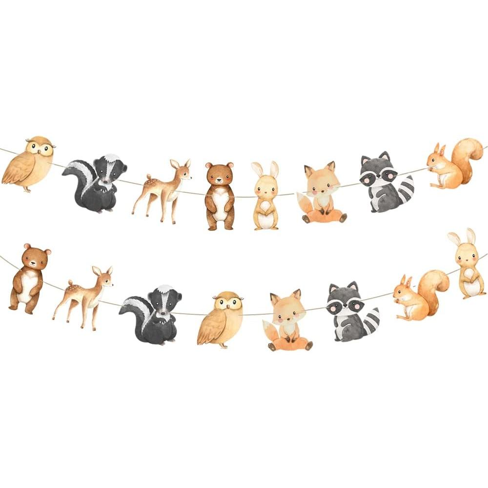 Woodland Động Vật Biểu Ngữ Cho Bé Tắm Woodland Sinh Vật Chủ Đề Bé Trai Bé Gái Sinh Nhật Tiếp Liệu